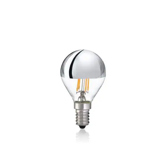 10 Lampadine Led Sfera E14 4 Watt 3000 K 250 Lm Trasparente Cromo