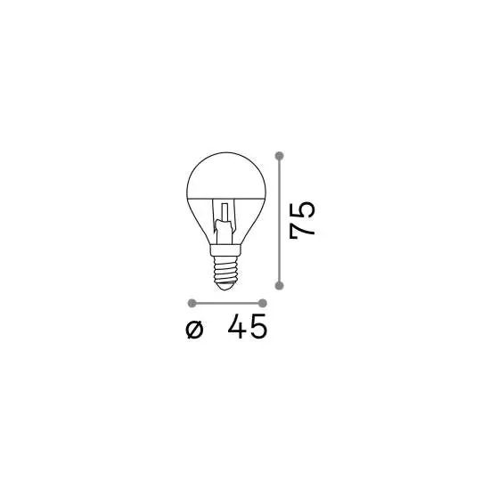 10 Lampadine Led Sfera E14 4 Watt 3000 K 250 Lm Trasparente Cromo
