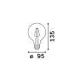 10 Lampadine Led Globo D95 E27 8 Watt 3000 K 860 Lm Cri 80 Trasparente