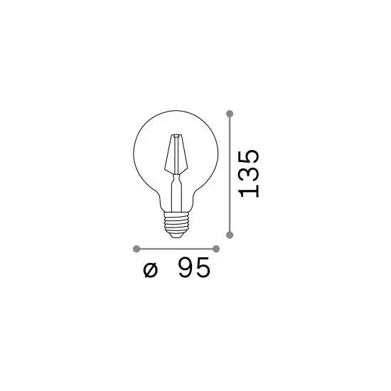 10 Lampadine Led Globo D95 E27 8 Watt 3000 K 860 Lm Cri 80 Trasparente