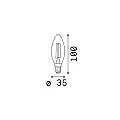 10 Lampadine Led Oliva E14 4 Watt 2200 K Vintage Ambra