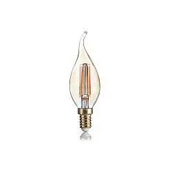 10 Lampadine Led Colpo Di Vento E14 4 Watt 2200 K Vintage Ambra