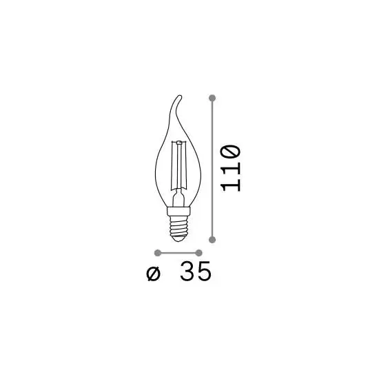 10 Lampadine Led Colpo Di Vento E14 4 Watt 2200 K Vintage Ambra