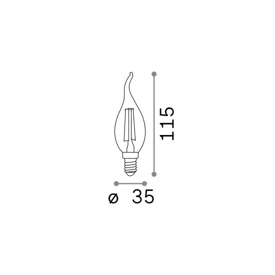 10 Lampadine Led Colpo Di Vento E14 4 Watt 3000K 400 Lm Dimmerabile Trasparente