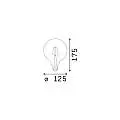 10 Lampadine Led Globo D125 E27 8 Watt 3000 K Dimmerabile Trasparente