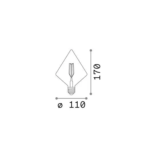 10 Lampadine Led Pyramid E27 4 Watt 2200 K 380 Lm Vintage Ambra