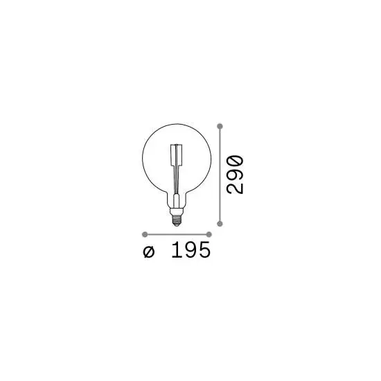 Lampadina Led Globo Grande D19,5 Xl E27 4 Watt 2200 K 320 Lm Dimm Vintage Ambra