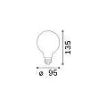 10 Lampadine E27 Globo 9,5Mm 8 Watt 3000K 900Lm Cri80 Satinato Dimmerabile