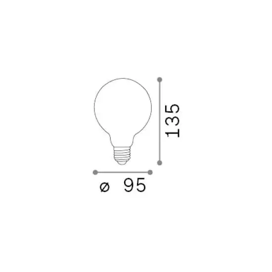 10 Lampadine E27 Globo 9,5Mm 8 Watt 3000K 900Lm Cri80 Satinato Dimmerabile