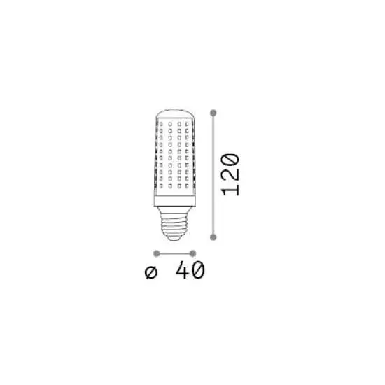10 Lampadine E27 Cilindro 14 Watt 3000K 1650Lm Cri90 Trasparente