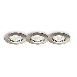 Faretto Da Incasso Moderno Jazz Metallo Nickel 1 Luce Gu10 Confezione da 3