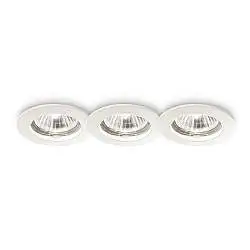 3 PZ Faretto da incasso Jazz 1 luce GU10 bianco metallo dimmerabile Ideal Lux