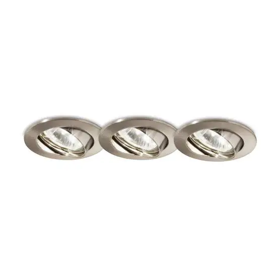 3 Faretti Ad Incasso Swing Metallo Nickel 1 Luce Gu10 | Ideal Lux