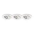 3 Faretti Ad Incasso Swing Metallo Bianco 1 Luce Gu10 | Ideal Lux