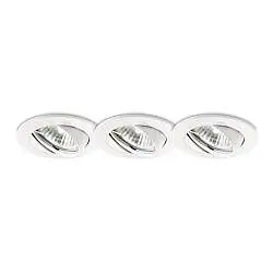 3 Faretti Ad Incasso Swing Metallo Bianco 1 Luce Gu10