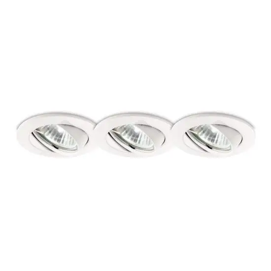 3 Faretti Ad Incasso Swing Metallo Bianco 1 Luce Gu10 | Ideal Lux