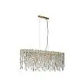 Lampadario a Sospensione Metallo Ottone Satinato Cristallo 8 Luci E14 IP20 | SearchLight