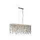 Lampadario a Sospensione Metallo Ottone Satinato Cristallo 8 Luci E14 IP20