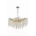 Lampadario a Sospensione Ciondolo Metallo Oro Cristallo 10 Luci G9 IP20 | SearchLight
