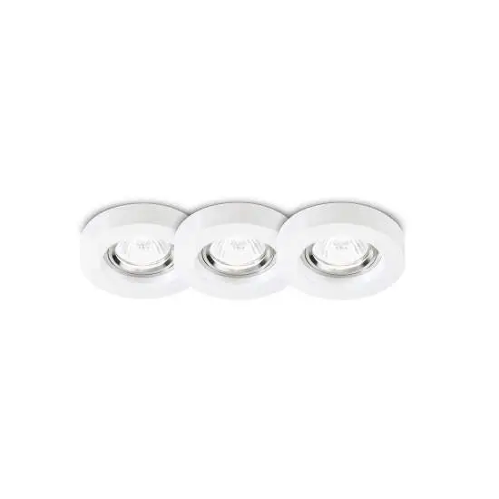 3 Faretti Incasso Moderno Blues Alluminio Bianco 1 Luce Gu10 5W 3000K Luce Calda | Ideal Lux