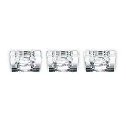 3 Faretti Incasso Quadrato Moderno Blues Alluminio Trasp. 1 Luce Gu10 5W 3000K