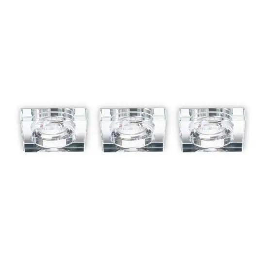 3 Faretti Incasso Quadrato Moderno Blues Alluminio Trasp. 1 Luce Gu10 5W 3000K | Ideal Lux