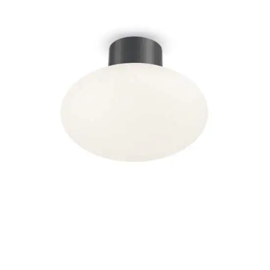 Plafoniera Moderna Clio Alluminio Antracite 1 Luce E27 | Ideal Lux