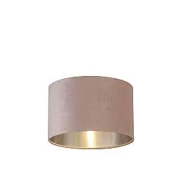 Paralume Contemporaneo Tamburo Acciaio Rosa Tessuto Argento 1 Luce D28Cm