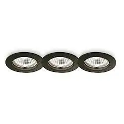 Faretto Da Incasso Moderno Jazz Metallo Nero 1 Luce Gu10 Confezione da 3