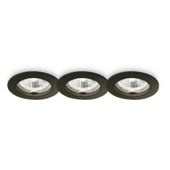 Faretto Da Incasso Moderno Jazz Metallo Nero 1 Luce Gu10 Confezione da 3 | Ideal Lux