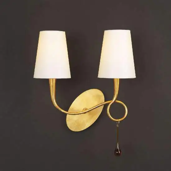 Applique Contemporanea Paola Metallo Oro 2 Luci E14 IP20 | Mantra