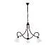 Lampadario 3 Luci Dallas BeLight Ferro Battuto Nero e Ruggine Vetro Bianco 