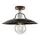 Plafoniera Cantina Stile Industrial 1 Luce Ferro Marrone E Oro
