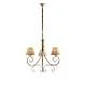 Lampadario 3 Luci Vienna Ferro Avorio E Oro Con Paralumi In Pvc