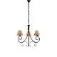 Lampadario 3 Luci Vienna Ferro Marrone E Oro Con Paralumi In Pvc