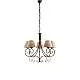 Lampadario 5 Luci Vienna Ferro Marrone E Oro Con Paralumi In Pvc