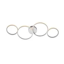 Plafoniera Moderna Atena Alluminio Bianco Led Integrato 48 W Cct E Telecomano