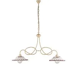 Bilanciere Country Chic Bistrot 2 Luci Avorio Con Ceramica Vietrese