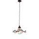 Sospensione 1 Luce Anemone In Ferro Laccato Ruggine E Ceramica Decorata