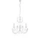 Lampadario Shabby Damasco 3 Luci Ferro Battuto Bianco E Cristalli