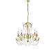 Lampadario Shabby Damasco 5 Luci Ferro Battuto Avorio E Oro Con Cristalli