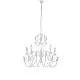 Lampadario Shabby Damasco 5 Luci Ferro Battuto Bianco E Cristalli