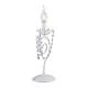 Lumetto Shabby Damasco 1 Luce Ferro Battuto Bianco E Cristalli