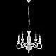 Lampadario Shabby Chic Fiorenza Legno Bianco 5 Luci E14