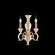 Applique Shabby Chic Fiorenza Legno Avorio Oro 2 Luci E14