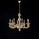 Lampadario Shabby Chic Leonardo Legno Avorio Oro 8 Luci E14