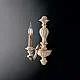 Applique Shabby Chic Leonardo Legno Avorio Oro 1 Luce E14