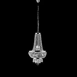 Lampadario Classico Mozart Metallo E Cristallo Cromo 5 Luci E14