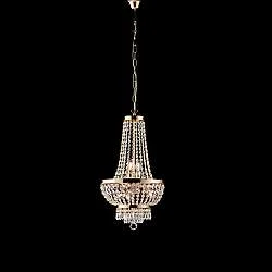Lampadario Classico Mozart Metallo E Cristallo Oro 5 Luci E14