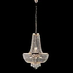Lampadario Classico Mozart Metallo E Cristallo Oro 8 Luci E14